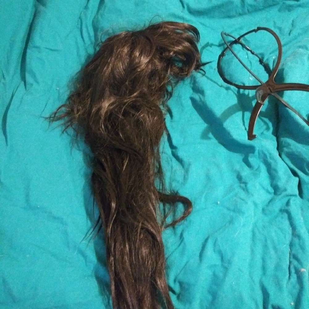 Wavy long black cosplay wig